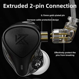 Kinboofi KZ xCrinacle CRN ZEX Pro in Ear Monitor, Electrostatic Driver&Dynamic Driver&Balanced Armature Driver Triple Hybrid Driver HiFi Wried Headphone with Detachable 2 Pin Cable (with Mic, Black)