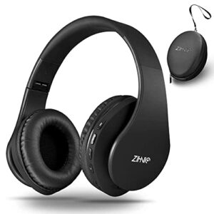 2 Items,1 Black Blue Zihnic Over-Ear Wireless Headset Bundle with 1 Black Zihnic Foldable Wireless Headset