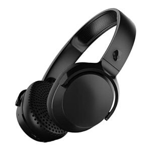 skullcandy riff wireless on-ear headphones with microphone, bluetooth wireless, rapid charge 12-hour battery life, foldable, plush ear cushions with durable headband, black (renewed)