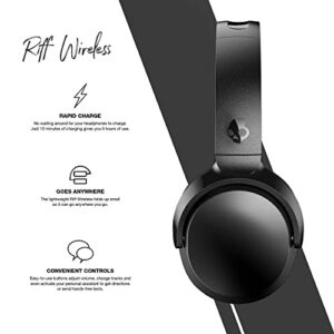 Skullcandy Riff Wireless On-Ear Headphones with Microphone, Bluetooth Wireless, Rapid Charge 12-Hour Battery Life, Foldable, Plush Ear Cushions with Durable Headband, Black (Renewed)