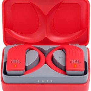 JBL Endurance Peak in-Ear Waterproof Sport Headphones Bundle with Plush Carry Case (Red)