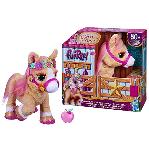 FurReal Cinnamon, My Stylin’ Pony Toy, 14-Inch Electronic Pets, 80+ Sounds & Reactions, 26 Accessories, Interactive Toys for 4 Year Old Girls and Boys and Up