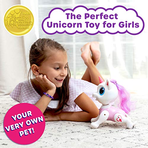 Power Your Fun Robo Pets Unicorn Toy for Girls and Boys - Remote Control Robot Toy with Interactive Hand Motion Gestures, STEM Toy Program Treats, Walking and Dancing Robot Unicorn Kids Toy (Pink)