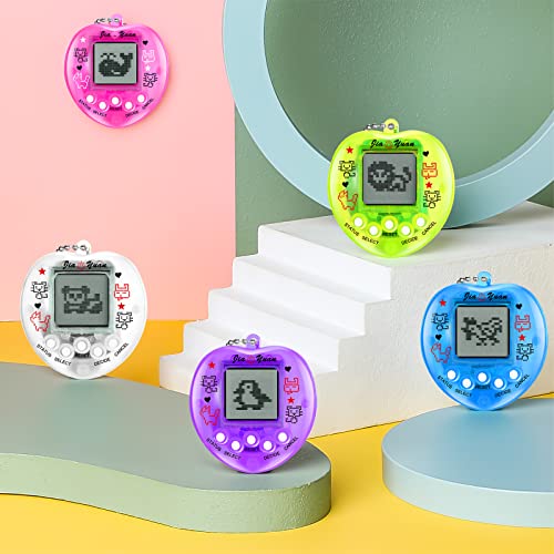 6 Pieces Virtual Pets Keychain Digital Nostalgic Electronic Pets Keychain Easter Gift Pet Key Chain 90s Handheld Games Electronic Pets Game Keyring with 1 Screwdriver 2 Button Battery (Mixed Style)