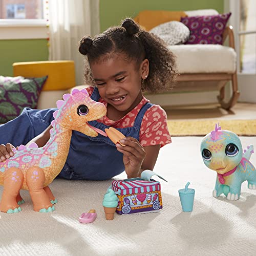 FurReal Snackin’ Sally’s Ice Cream Party Electronic Pet with 40+ Sounds and Reactions, Plus Walkalots Dinosaur; 5 Accessories; Ages 4 and Up (Amazon Exclusive)