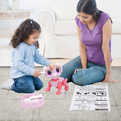 BIRANCO. Remote Control Dog Gesture Sensing - Smart Puppy Pink Toy Robot Pet Walks Barks Interactive with Toddler, STEM Play, Best Christmas Holiday Birthday Gifts for 3 4 5 6 7 8 Years Old Girl from