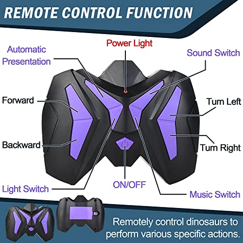 Remote Control Dinosaur Toys Kids - Jurassic Velociraptor Toys Imitates Walking and Sounds - Dinosaurs Toys for Boys Girls 3-5 +, Robot Toys That Can Sing, Shaking Head and Tail in Kids' Electronics