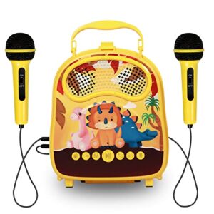kids karaoke machine for boys girls with 2 microphone singing karaoke machine bluetooth portable speaker for toddler with voice changer kids christmas holiday birthday gifts