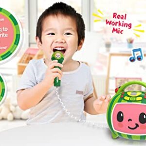 eKids Cocomelon Karaoke Machine with Built-in Cocomelon Songs and Microphone for Kids