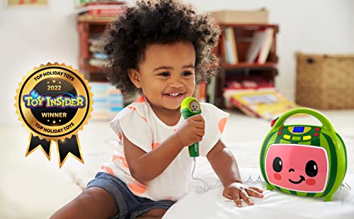 eKids Cocomelon Karaoke Machine with Built-in Cocomelon Songs and Microphone for Kids