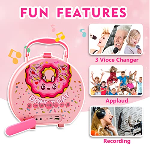Kids Karaoke Machine for Girls Boys with 2 Microphones Toddler Singing Toys Children Karaoke Singing Machine Bluetooth Voice Changing Recording Speaker for Party Birthday