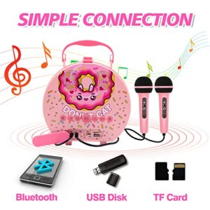 Kids Karaoke Machine for Girls Boys with 2 Microphones Toddler Singing Toys Children Karaoke Singing Machine Bluetooth Voice Changing Recording Speaker for Party Birthday