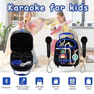 Kids Karaoke Machine for Boys Girls with 2 Microphones Bluetooth Toddler Singing Machine Portable Children Karaoke Speaker with Voice Changer for Birthday Festival Party Gift
