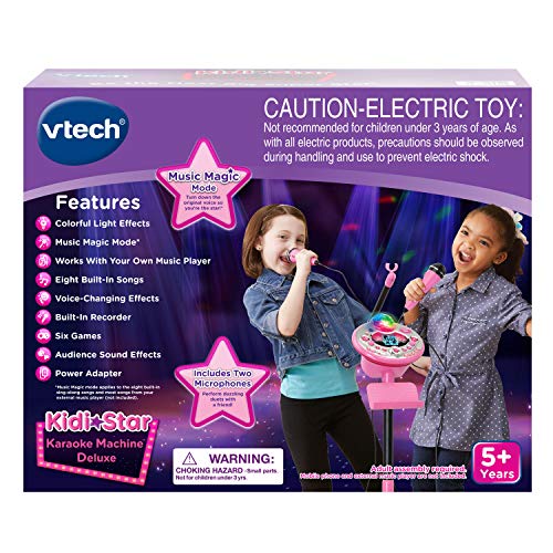 VTech Kidi Star Karaoke Machine Deluxe, 2 Microphones with AC Adapter, Pink