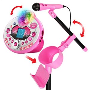 VTech Kidi Star Karaoke Machine Deluxe, 2 Microphones with AC Adapter, Pink