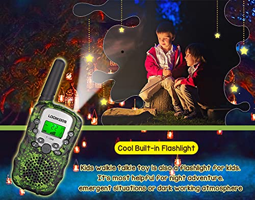 LOOIKOOS Walkie Talkies for Kids, 3 KMs Long Range Walky Talky Radio Kid Toy Gifts for Boys and Girls 3 Pack