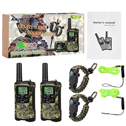 Walkie Talkies for Kids 22 Channel 2 Way Radio 3 Miles Long Range Handheld Walkie Talkies Durable Toy Best Birthday Gifts for 6 Year Old Boys and Girls fit Adventure Game Camping (Green Camo 1)