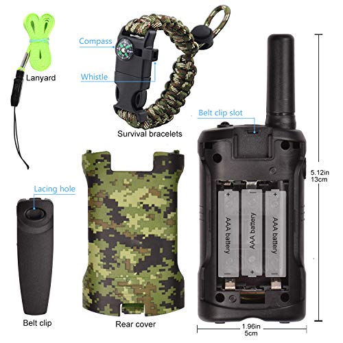 Walkie Talkies for Kids 22 Channel 2 Way Radio 3 Miles Long Range Handheld Walkie Talkies Durable Toy Best Birthday Gifts for 6 Year Old Boys and Girls fit Adventure Game Camping (Green Camo 1)