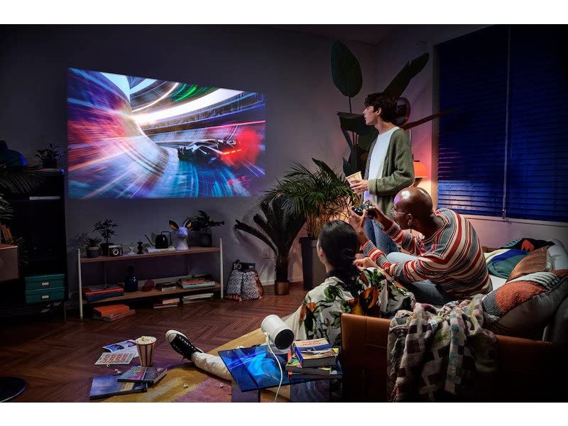 Samsung 30”- 100” The Freestyle FHD HDR Smart Portable Projector for Indoor and Outdoor Home Theater Big Screen Experience with Premium 360 Sound (SP-LSP3BLAXZA, 2022 Model)