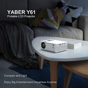 YABER Y61 WiFi Mini Projector 5500L Full HD 1080P and 200" Supported, Portable Wireless Mirroring Projector for iOS/Android/TV Stick/PS4/PC Home & Outdoor