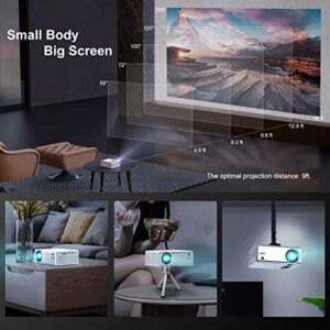 YABER Y61 WiFi Mini Projector 5500L Full HD 1080P and 200" Supported, Portable Wireless Mirroring Projector for iOS/Android/TV Stick/PS4/PC Home & Outdoor
