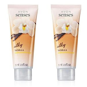 avon senses silky vanilla antibacterial hand gel. set of 2.