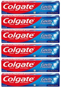 colgate cavity protection toothpaste with fluoride, great regular flavor, 6 ounce (pack of 6)