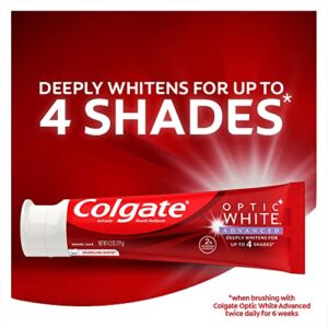 Colgate Optic White Advanced Teeth Whitening Toothpaste, 2% Hydrogen Peroxide Toothpaste, Sparkling White, 3.2 Oz, 3 Pack