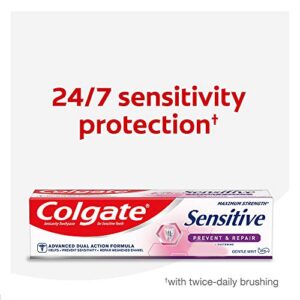 Colgate Sensitive Toothpaste with Whitening, Prevent and Repair, 6 Ounce, 3 Pack