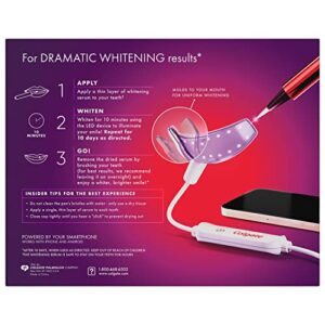 Colgate Optic White ComfortFit Teeth Whitening Kit with LED Light and Whitening Pen, LED Teeth Whitening Kit, Enamel Safe, Works with iPhone and Android