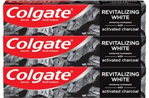 colgate charcoal teeth whitening toothpaste, natural mint flavor, vegan, 4.6 ounce, 3 pack