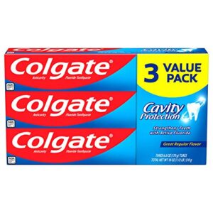 colgate cavity protection toothpaste with fluoride, 6 oz, pack of 3