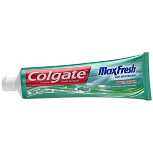 Colgate Max Fresh Whitening Toothpaste with Mini Breath Strips, Clean Mint - 6 ounce (2 Pack)