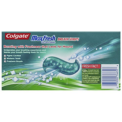 Colgate Max Fresh Whitening Toothpaste with Mini Breath Strips, Clean Mint - 6 ounce (2 Pack)