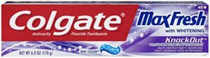 colgate max fresh knockout gel toothpaste, 6 ounce pack of 3