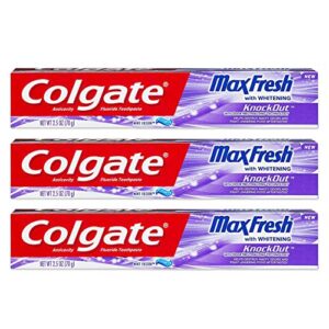 colgate max fresh knockout gel toothpaste, 2.5 ounce pack of 3