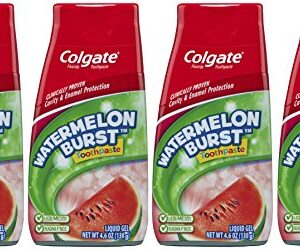 Colgate Anticavity Kids Toothpaste with Fluoride for Ages 2+, Watermelon Burst Flavor - 4.6 Ounce (4 Pack)