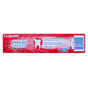 Colgate Cinnamint Fluoride Toothpaste with Cinnamon and Natural Mint Flavor, Deep Tooth and Gum Cleaning Gel with Gentle Whitening, Fights Cavities and Plaque, Kids and Adults, 5 Pack