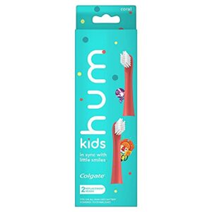 colgate hum kids toothbrush refill heads, coral, 2 pack