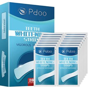 pdooclub teeth whitening strip – whitening strips for teeth sensitive, professional teeth whitening strips, fast remove smoking, blue 28 strips