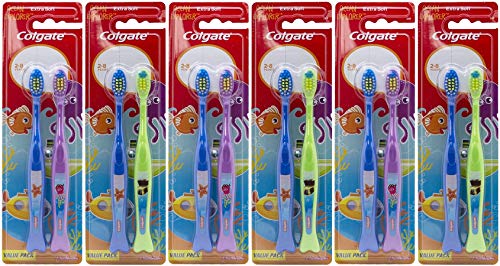 Colgate Ocean Explorer Extra Soft Kids Toothbrush, 2 Count (Pack of 6) Total 12 Toothbrushes