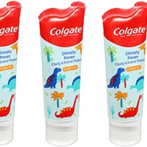 Colgate Kids 3.5 oz 3-Pack Dinosaurs Mild Bubble Fruit Flavor Toothpaste Fluoride Cavity & Enamel Protection