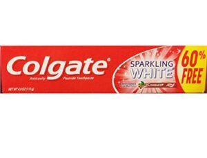 colgate anticavity fluoride toothpaste sparkling white cinnamint with cinnamon & natural mint flavor gel – gluten free
