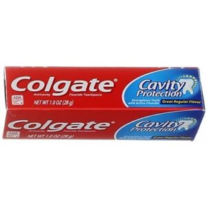 Colgate Cavity Protection Fluoride Toothpaste, Great Regular Flavor, Travel Size TSA Aproved, 1 Ounce (Pack of 8)