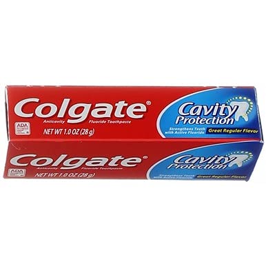 Colgate Cavity Protection Fluoride Toothpaste, Great Regular Flavor, Travel Size TSA Aproved, 1 Ounce (Pack of 8)