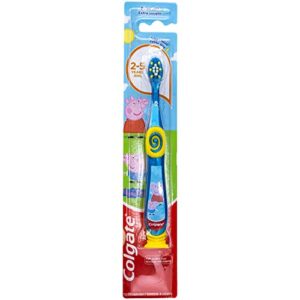 Colgate Kids Toothbrush, Peppa Pig Characters, with Suction Cup for Little Children Ages 2+, Extra Soft (Colors Vary) - Pack of 6