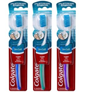 Colgate Slim Soft Ultra Compact Toothbrush, Extra Soft (Colors Vary) - Pack of 3