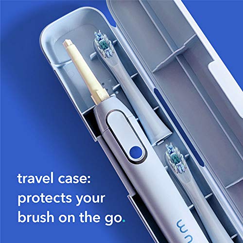 hum by Colgate Smart Battery Toothbrush Kit, Sonic Toothbrush with Travel Case (Blue)