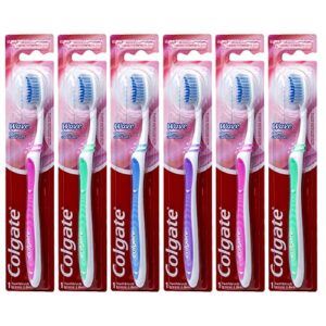 colgate wave gum comfort toothbrush, ultra soft compact head (colors vary) – pack of 6