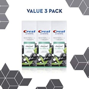 Crest Charcoal 3D White Toothpaste, Whitening Therapy, with Tea Tree Oil, Refreshing Mint Flavor, 4.1 oz, Pack of 3